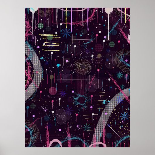 Fireworks Display: Abstract Art  Poster (Vorne)