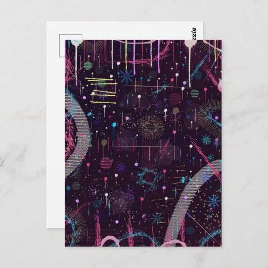 Fireworks Display: Abstract Art  Postkarte (Vorne/Hinten)