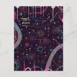 Fireworks Display: Abstract Art  Postkarte