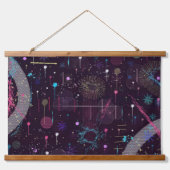 Fireworks Display: Abstract Art  Wandteppich Mit Holzrahmen (Vorne)