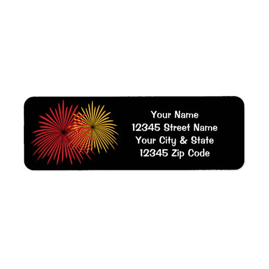 Fireworks display custom return address labels (Vorne)