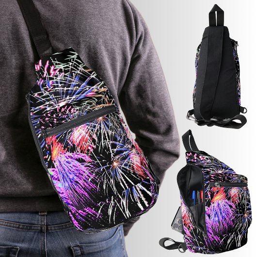 Fireworks Display Patriotic Holiday Crossbody Bag