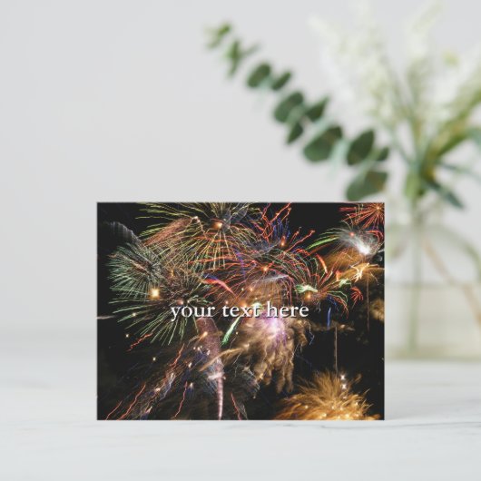 Fireworks Display Postkarte (Stehend Vorderseite)