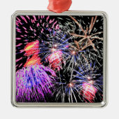 Fireworks Display Silbernes Ornament (Vorne)