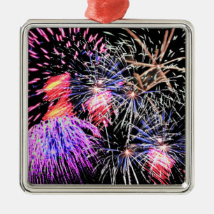 Fireworks Display Silbernes Ornament