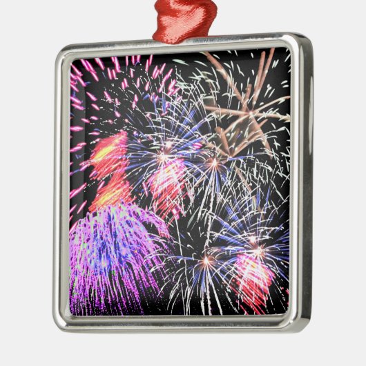 Fireworks Display Silbernes Ornament (Links)