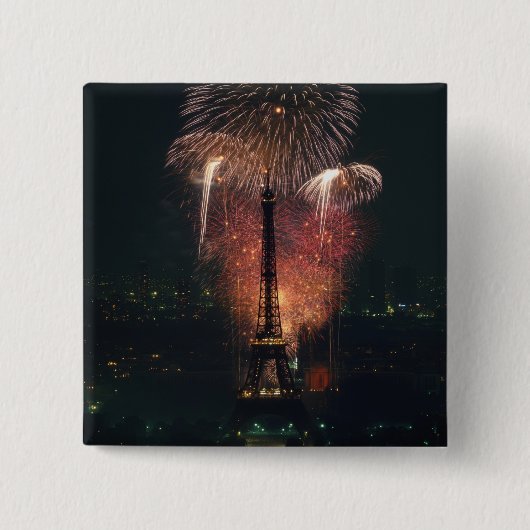 Fireworks, Eiffel Tower, Paris, France Button (Vorderseite)