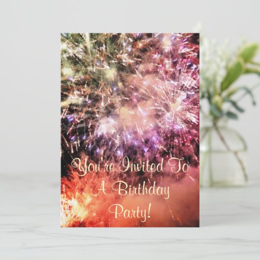 FIREWORKS EINLADUNG (Stehend Vorderseite)