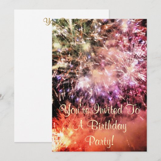 FIREWORKS EINLADUNG (Vorne/Hinten)