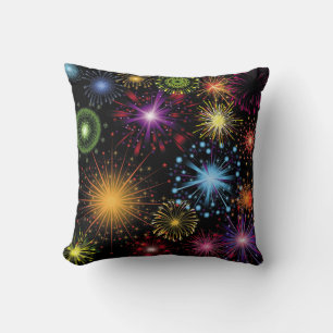 Fireworks Farbenfrohe, dynamische glanzende Dekora Kissen