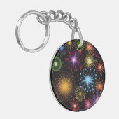 Fireworks Farbenfrohe, dynamische glanzende Dekora Schlüsselanhänger (Vorderseite links)
