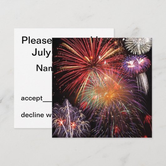 Fireworks Finale Einladung (Vorne/Hinten)