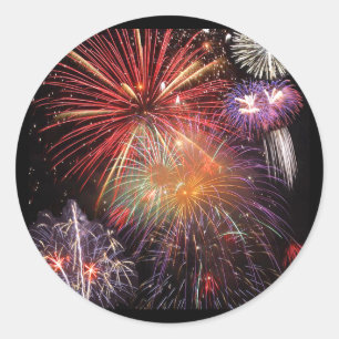 Fireworks Finale Runder Aufkleber