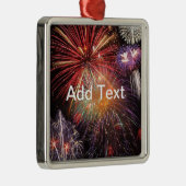 Fireworks Finale Silbernes Ornament (Rechts)