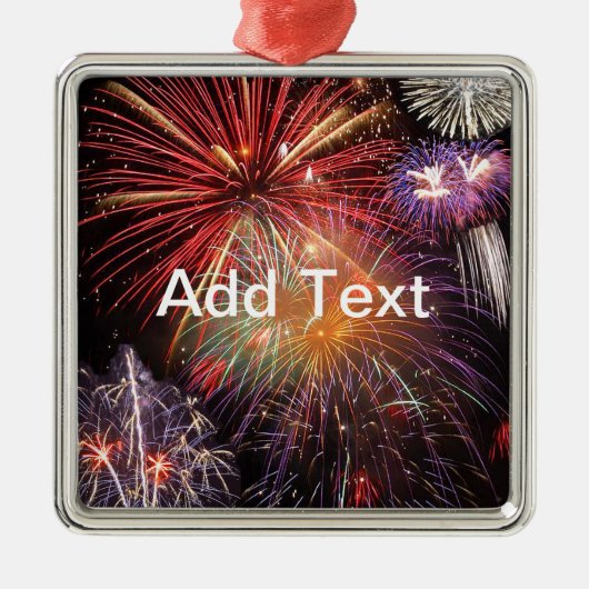 Fireworks Finale Silbernes Ornament (Vorne)