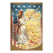 Fireworks Firecracker Lady Liberty US Flag Fotodruck (Vorne)