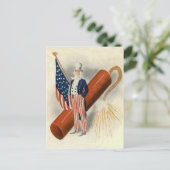 Fireworks Firecracker Uncle Sam US Flag Postkarte (Stehend Vorderseite)