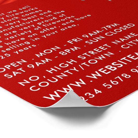 Fireworks, Fireworks Sales Advertising Poster (Ecke)