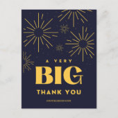 Fireworks Firmenname Dankbarkeit Vielen Dank Postkarte (Vorderseite)