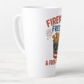 Fireworks Freedom & Fried Chicken, Funny 4 Juli GR Milchtasse (Linke Ecke)