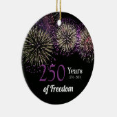 Fireworks, Fun and Freedom 250 Years 4th of July Keramik Ornament (Rechts)