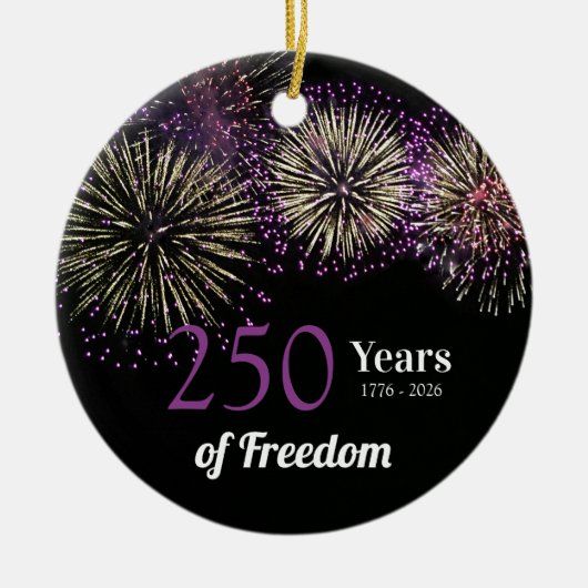 Fireworks, Fun and Freedom 250 Years 4th of July Keramik Ornament (Vorne)