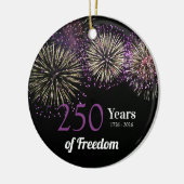 Fireworks, Fun and Freedom 250 Years 4th of July Keramik Ornament (Links)