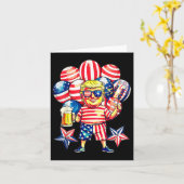 Fireworks Funny Trump Patriotic American Happy 4. Karte (Gelbe Blume)