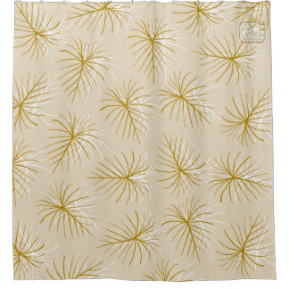 Fireworks Gold Cream Modernes Duschvorhang Set