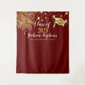 Fireworks Graduation Cap - Tassel-Klasse von 2023 Wandteppich (Vorderseite)