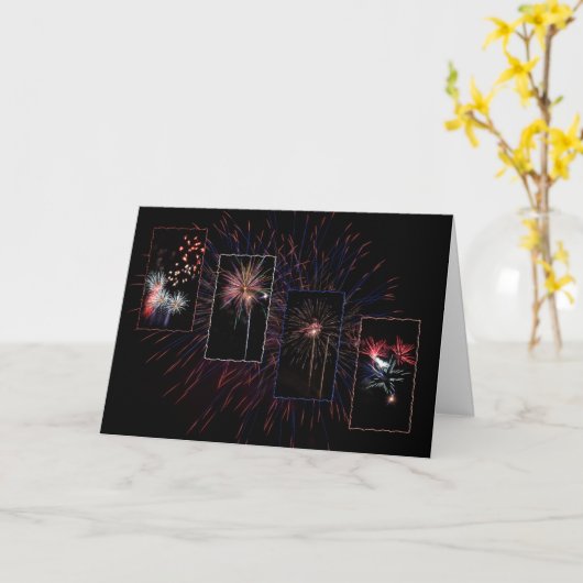 Fireworks-Grußkarte Karte (Gelbe Blume)