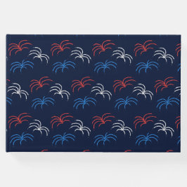Fireworks Guest Book (Navy Blue, Red & White) Gästebuch