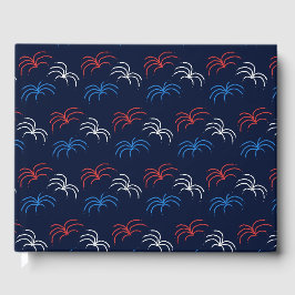 Fireworks Guest Book (Navy Blue, Red & White) Gästebuch