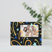 Fireworks Happy New Year Foto Postkarten (Stehend Vorderseite)