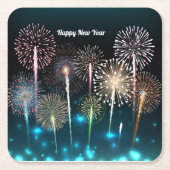 Fireworks Happy New Year Paper Untersetzer (Vorderseite)