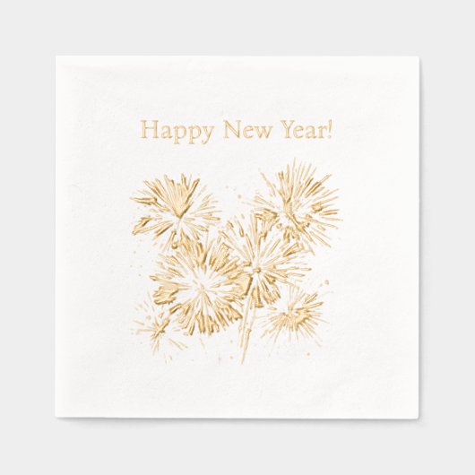 Fireworks Happy New Year Servietten Mit Folie (Vorderseite)
