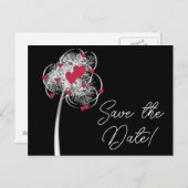 Fireworks & Hearts Save the Date Postkarte (Vorne/Hinten)