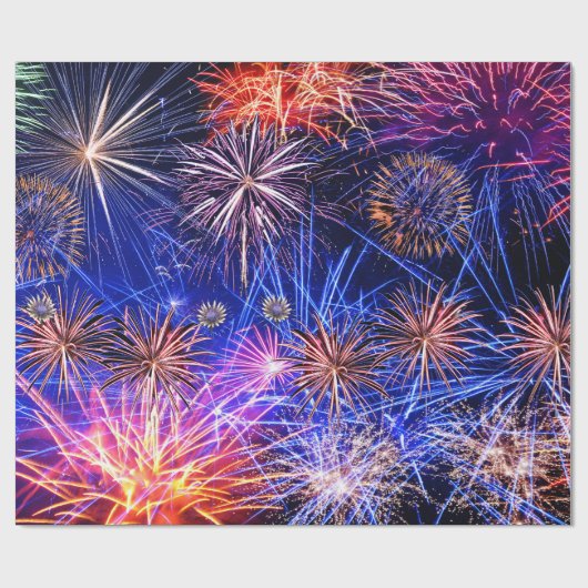 Fireworks-Image für glänzendes Wrapping Paper Geschenkpapier (Flach)