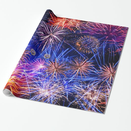 Fireworks-Image für glänzendes Wrapping Paper Geschenkpapier (Ungerollt)