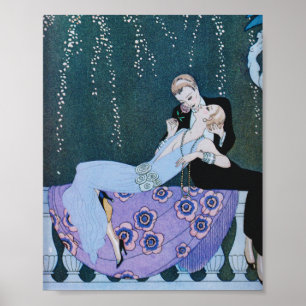 Fireworks in Paris Art Deco Poster