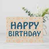 Fireworks-Inspiriert Muster Happy Birthday Card Einladung (Stehend Vorderseite)