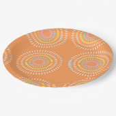 Fireworks Japanese Orange Pappteller (Schrägansicht)