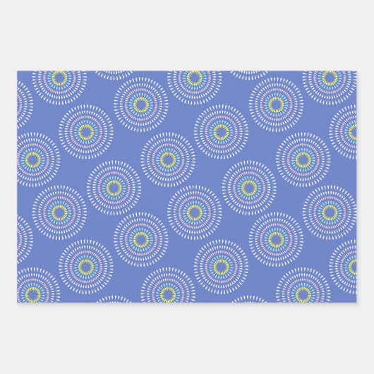 Fireworks Japanisch Blue Geschenkpapier Set (Vorderseite 3)