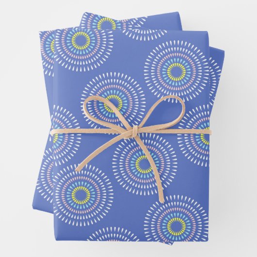 Fireworks Japanisch Blue Geschenkpapier Set (Beispiel)