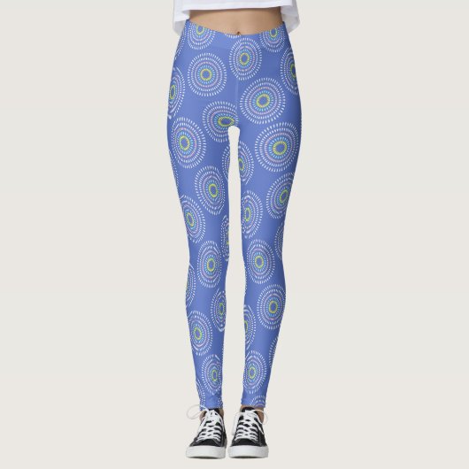 Fireworks Japanisch Blue Leggings (Vorderseite)