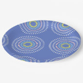 Fireworks Japanisch Blue Pappteller (Schrägansicht)