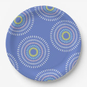 Fireworks Japanisch Blue Pappteller (Vorderseite)