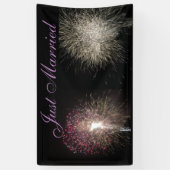 Fireworks Just Married Banner (Vertikal)