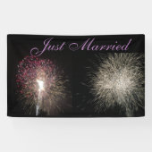 Fireworks Just Married Banner (Horizontal)