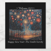 Fireworks Malerei Design Custom New Years Weinetikett (Einzelnes Label)